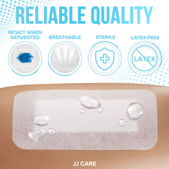 Breathable JJ CARE gauze dressing shielding wound while staying comfortable