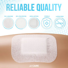 JJ CARE center pad highlights ultra-absorbent layer for faster quiet healing support