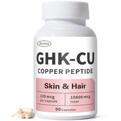 Jkrova GHK-Cu capsule closeup showing high purity for skin and hair support.