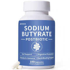 Jkrova sodium butyrate bottle showing the gut health supplement
