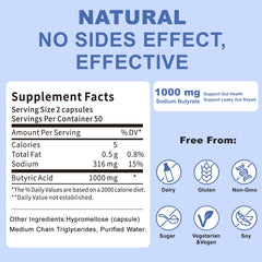 Jkrova sodium butyrate capsules shown in side view
