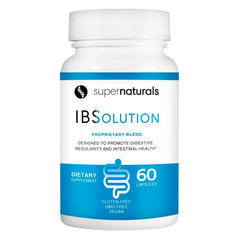 JLM Nutritionals SuperNaturals IBSolution bottle promotes daily digestive balance.