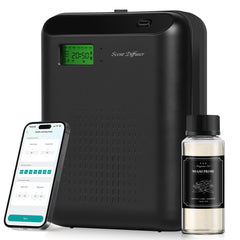 JM-X2 Pro Scent Air Machine on a desktop boosts home ambiance with hotel-like fragrance.