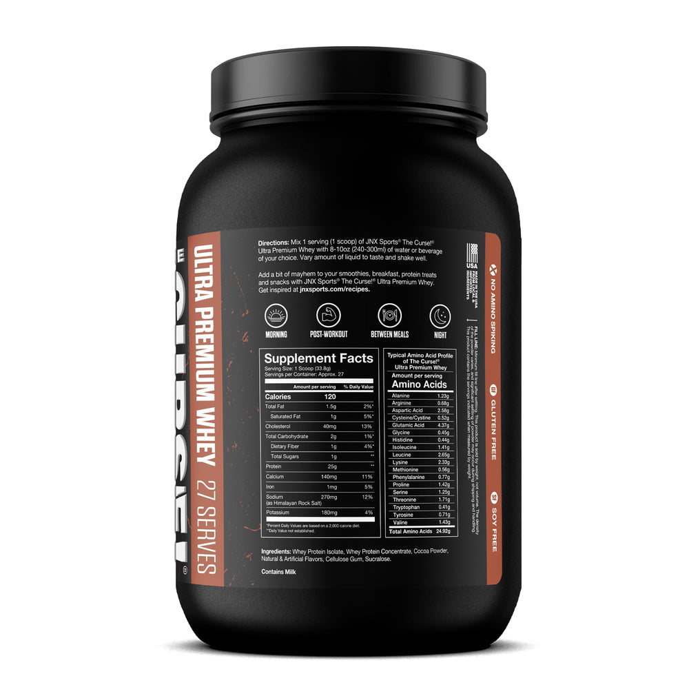 JNX SPORTS The Curse! whey scoop close-up for easy mixing.