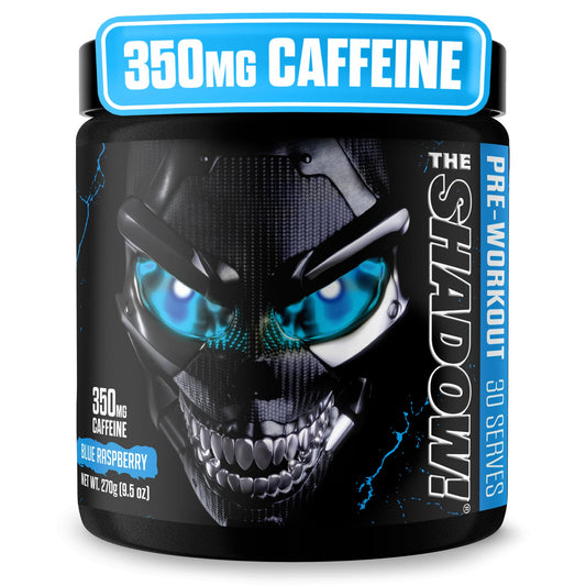 JNX SPORTS The Shadow bottle front view highlights blue raspberry energy for focused workouts.