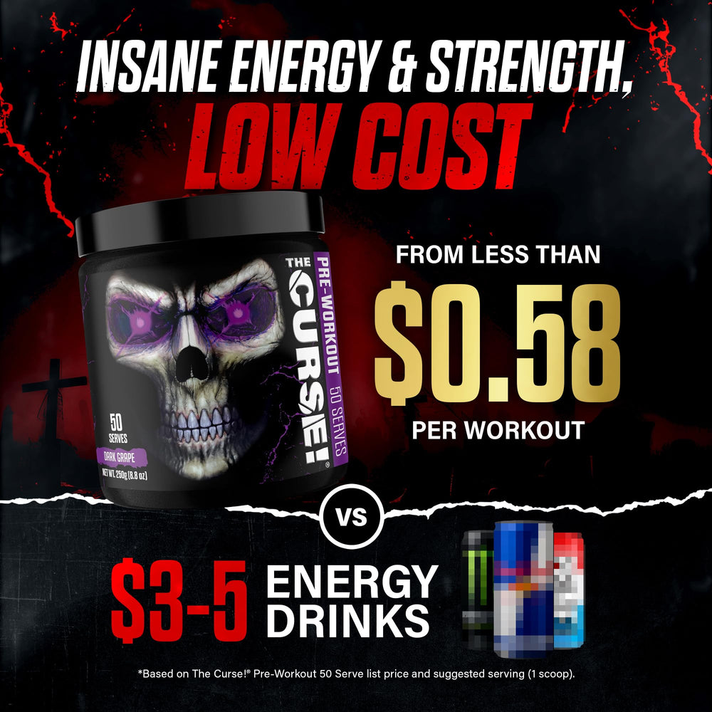 JNX SPORTS The Curse label highlights caffeine and creatine blend.
