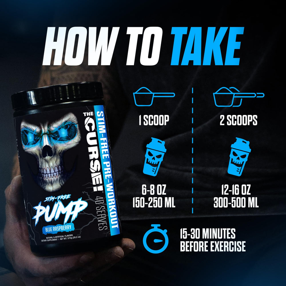 JNX Sports The Curse! Pump ready-to-drink workout mix in glass.