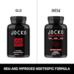 Jocko Fuel Brain Power bottle side view for portable daily energy.