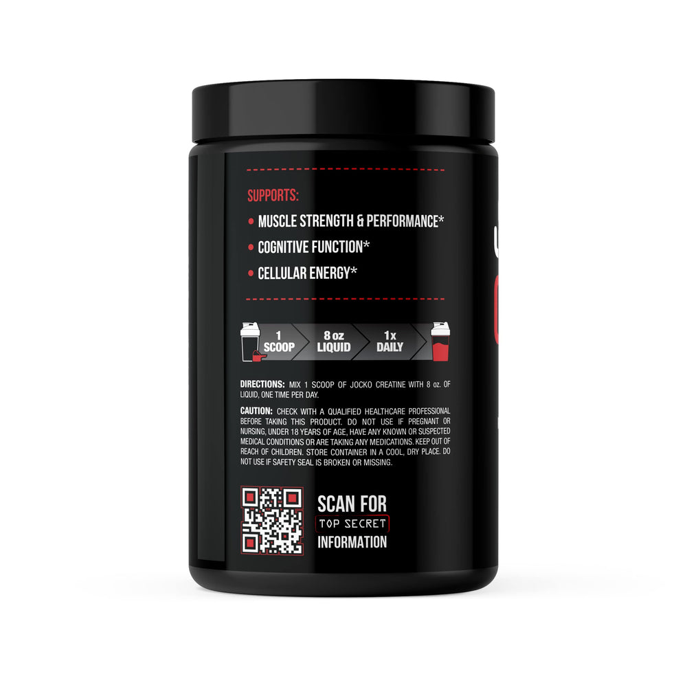 Jocko Fuel Creatine Monohydrate powder scoop aids accurate daily dosing.