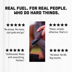 Label close-up on Jocko Fuel Creatine Stick Packs with dosage information.