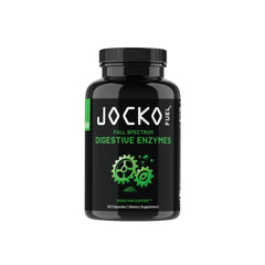 Jocko Fuel Digestive Enzymes bottle front showing full-spectrum capsules for meal support.
