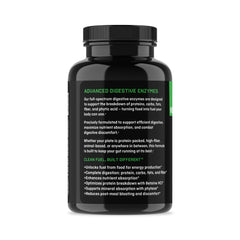 Jocko Fuel Digestive Enzymes label closeup emphasizing dairy, fiber, and plant-digesting enzymes.