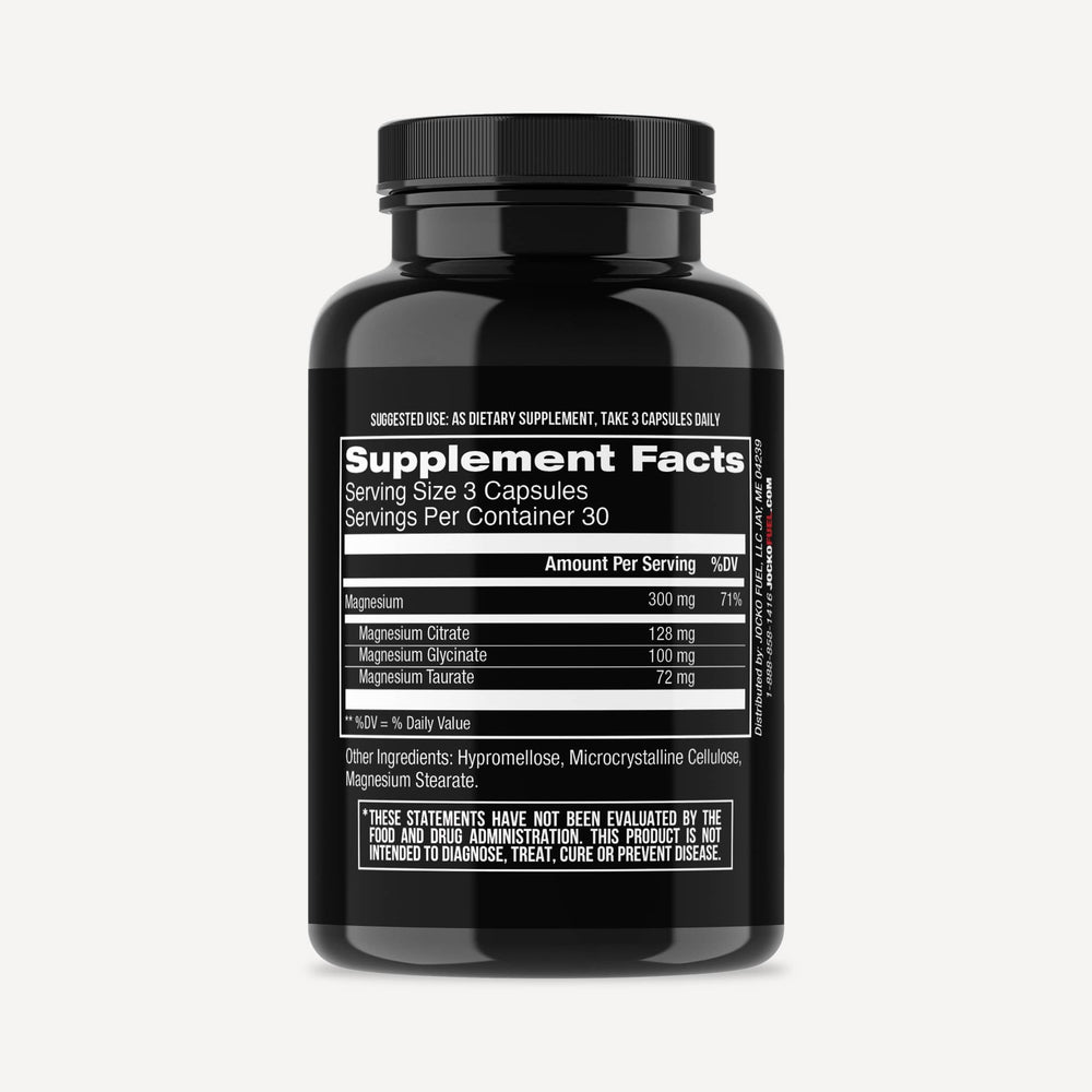Label showing glycinate, citrate, taurate blend for supported muscle function.