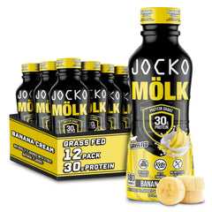 Jocko Fuel Mölk banana cream ready-to-drink bottle for convenient post-workout nutrition