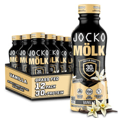 Jocko Fuel Mölk vanilla bottle front for keto-friendly protein on the go