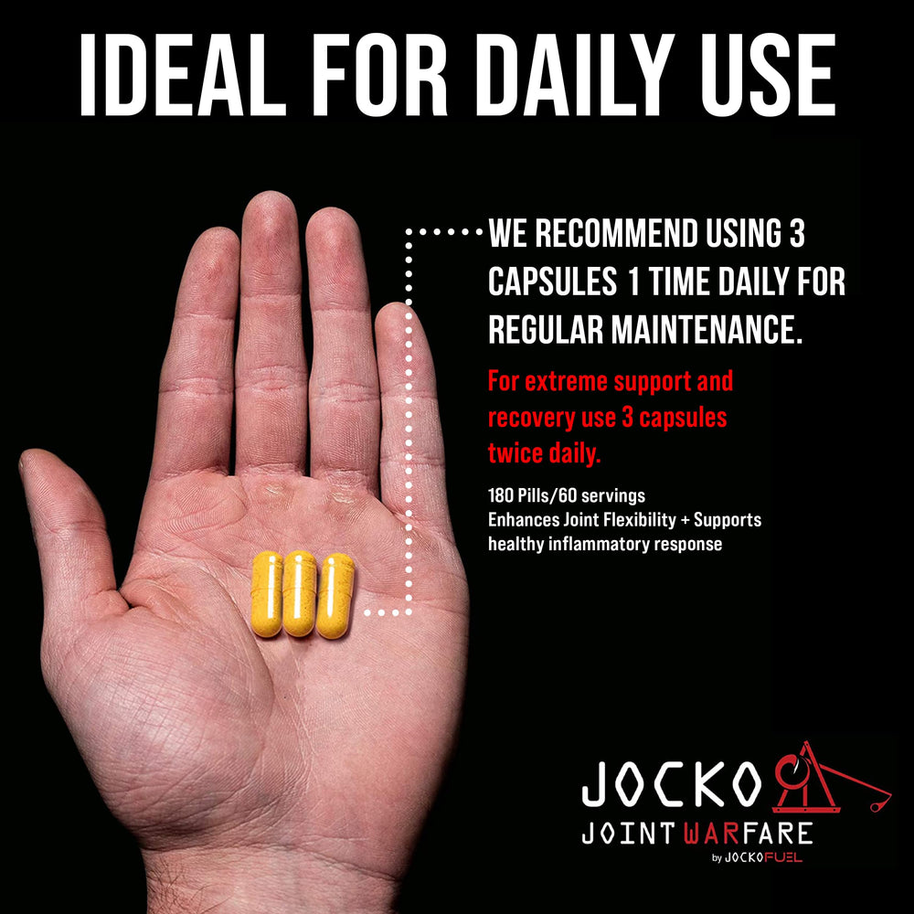 Jocko Fuel quercetin dihydrate panel highlighting antioxidant benefits for joints.