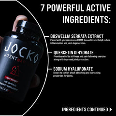 Jocko Fuel sea cucumber ingredient artwork emphasizing collagen support in joints.