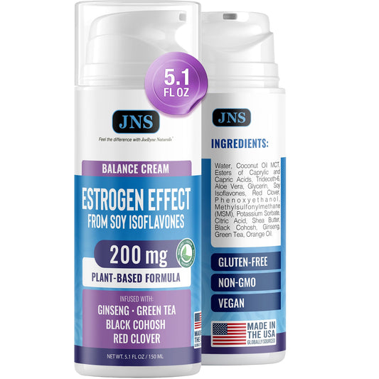 Joellyne Naturals phytoestrogen cream bottle with smooth, fast-absorbing texture