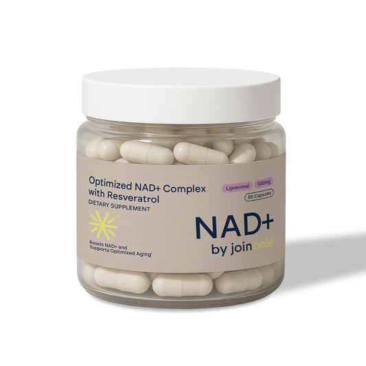 JoinBelle NAD+ and Resveratrol bottle for easy daily routine support.