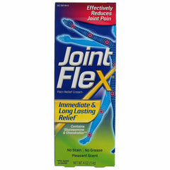 JointFlex Pain Relieving Cream 4 oz back label; clear usage information and ingredients.