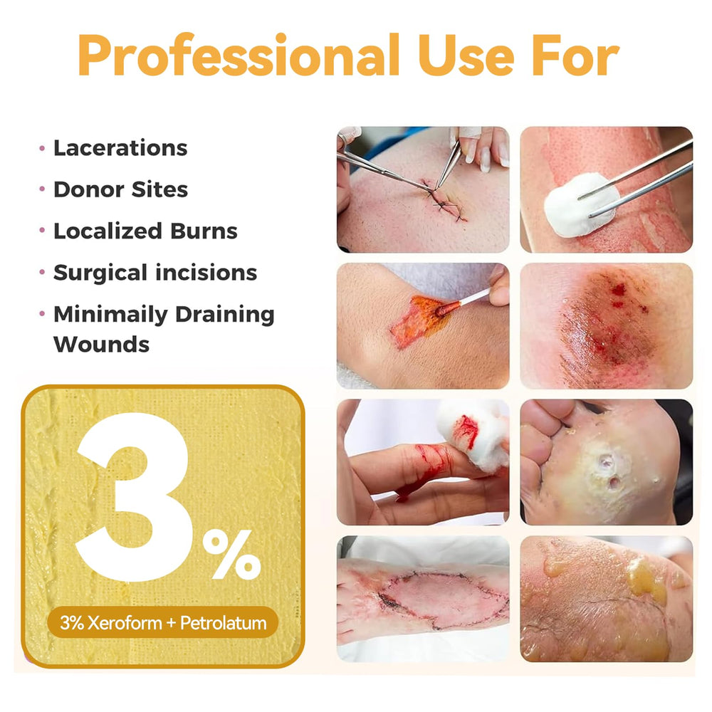 Jointown Xeroform patch applied to minor injury area for protection