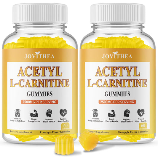 JOVITHEA Acetyl L-Carnitine Gummies 2-pack display emphasizing energy and focus