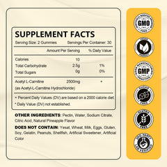 JOVITHEA Acetyl L-Carnitine Gummies bottle with sugar-free formula visible