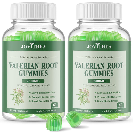 JOVITHEA valerian root gummies bottle promotes calm evenings and gentle relaxation