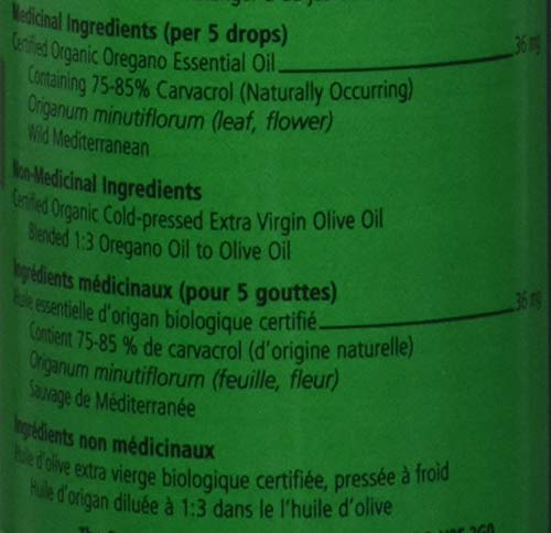 Joy of the Mountains oregano oil label emphasizes organic purity