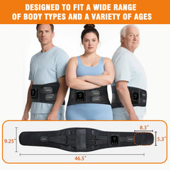 Joyset extendable waist belt fits up to 55 inches for flexible wear.