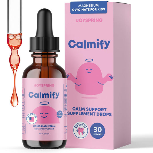 JoySpring Calmify bottle with dropper for kids' calm support.