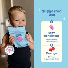 JoySpring Genius Kids Focus Gummies vegan label indicates plant-based formula