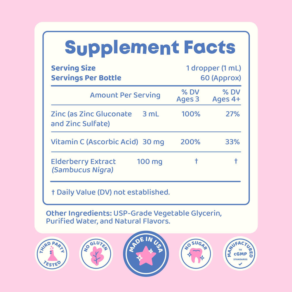 JoySpring ZincBerry bottle emphasizes vitamin C and elderberry benefits.