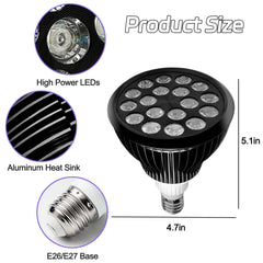 JPWDDWYT 18-bead tanning lamp delivers broad illumination for even results.