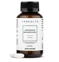 JSHealth Advanced Magnesium bottle front promoting daily muscle comfort