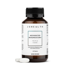 JSHealth Advanced Magnesium bottle shown for daily use and muscle support.
