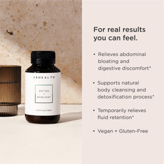 Close-up of JSHealth Detox capsules for easy daily use.