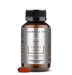 JSHealth Hair & Energy for Men bottle front, highlighting hair health and vitality