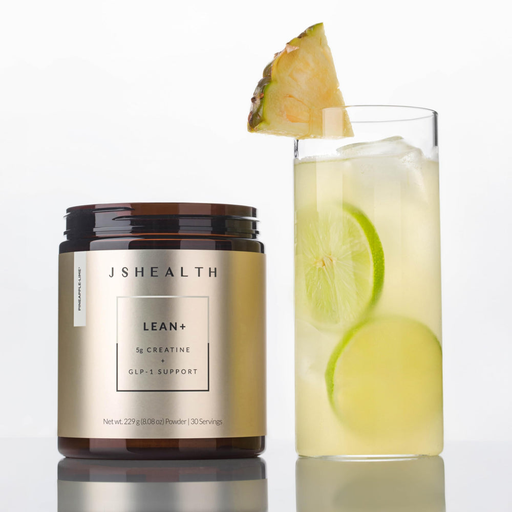 JSHealth Lean+ vegan gluten-free label indicating a clean formulation