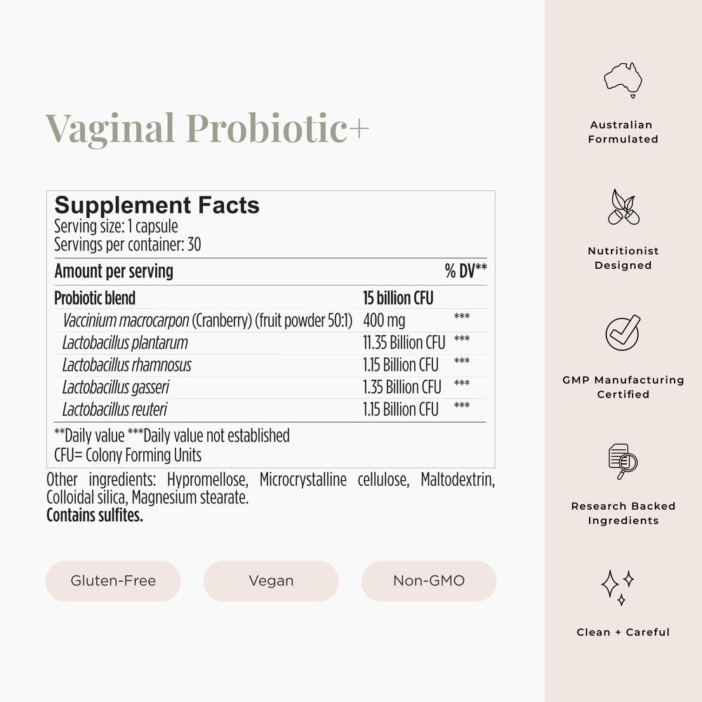 JSHealth Vaginal Probiotic glass with bottle invites a daily routine for balance.