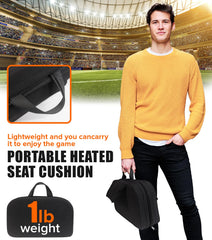 JS LifeStyle cordless heated chair pad folded for portable warmth