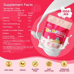 JUYIHEAL Colostrum Gummies strawberry closeup highlights flavorful daily consumption for immune support.