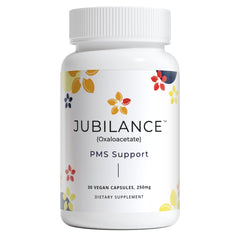 Jubilance PMS Support bottle promotes daily mood balance during your cycle.