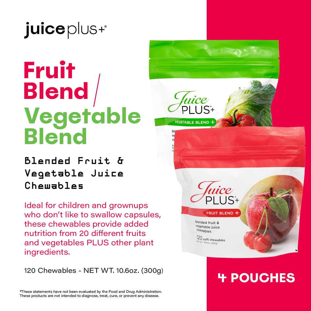 Serving suggestion for kids: Juice Plus+ chews from the fruit and veggie blend for a kid-friendly daily boost.