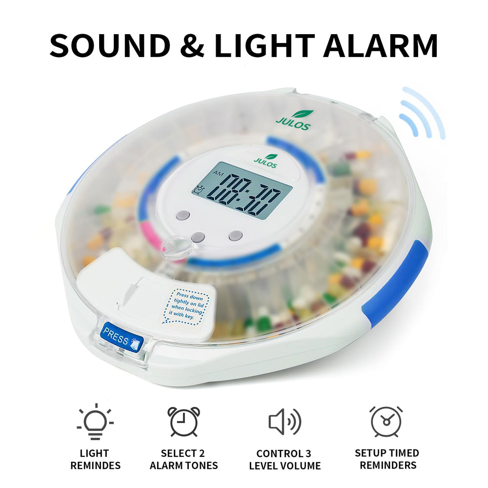 JULOS audio-visual alerts clearly signal reminders for timely dosing.
