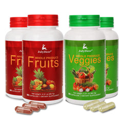 JulyDeer Fruit and Veggies bottle displaying 360 capsules for daily nutrition.