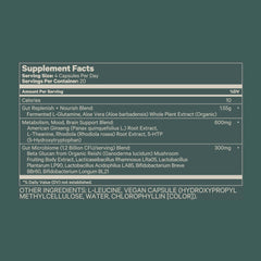 Juna Gut Therapy packaging and ingredients list closeup.