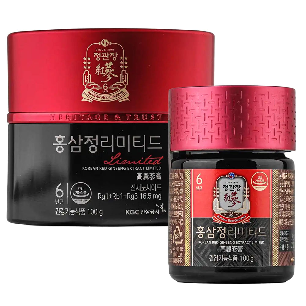 Jung Kwan Jang Korean Red Ginseng Extract jar for caffeine-free energy support.