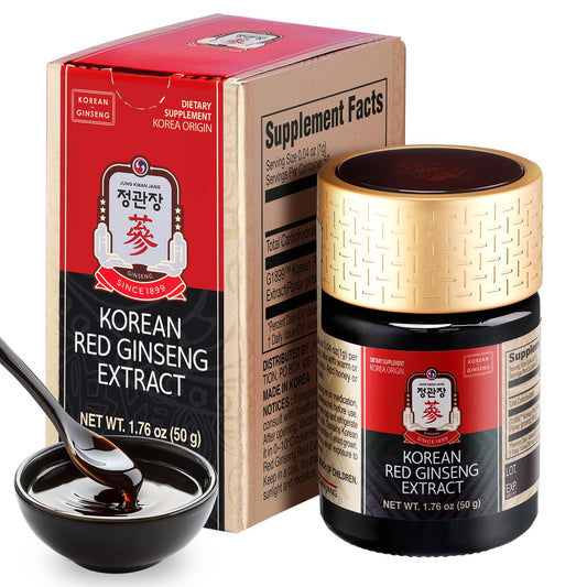 Jung Kwan Jang red ginseng paste jar showcases premium extract for daily vitality.