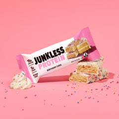 JUNKLESS Birthday Cake bar after workout for steady energy